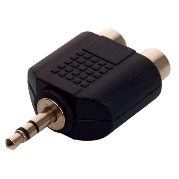 Adaptador 2 RCA hembra a 1 Jack WLY-010