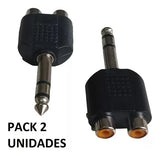 Adaptador 2 RCA hembra a 1 Jack WLY-010