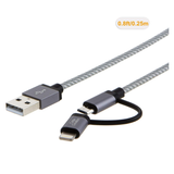 Cable Usb 2 en 1 Cable Para Samsung y iPhone