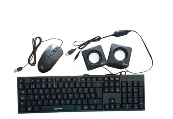 Combo Multimedia Teclado Mouse Y Cornetas Marca Elephant